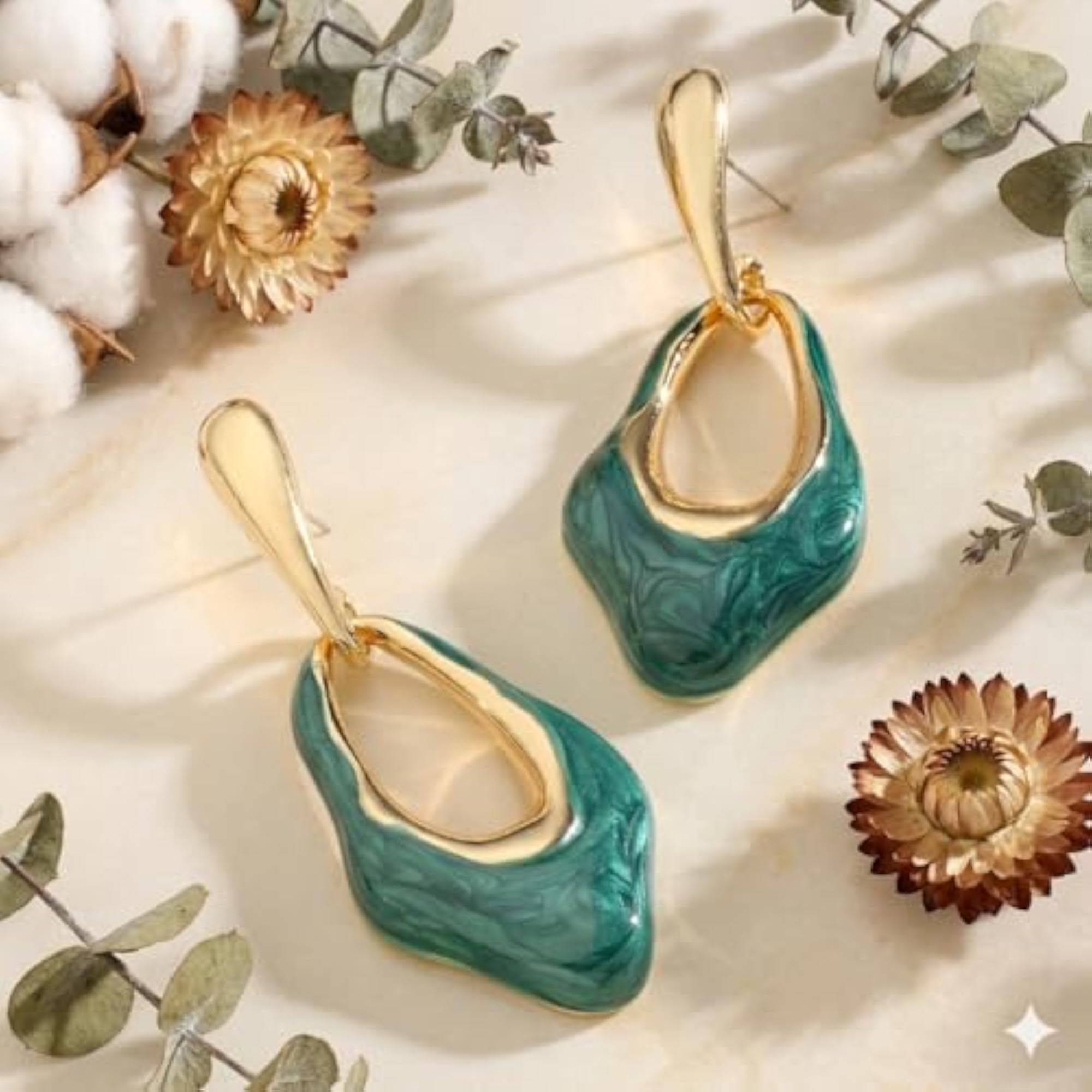 Gold-Tone Dangle Oval Hoops, Multiple Colours